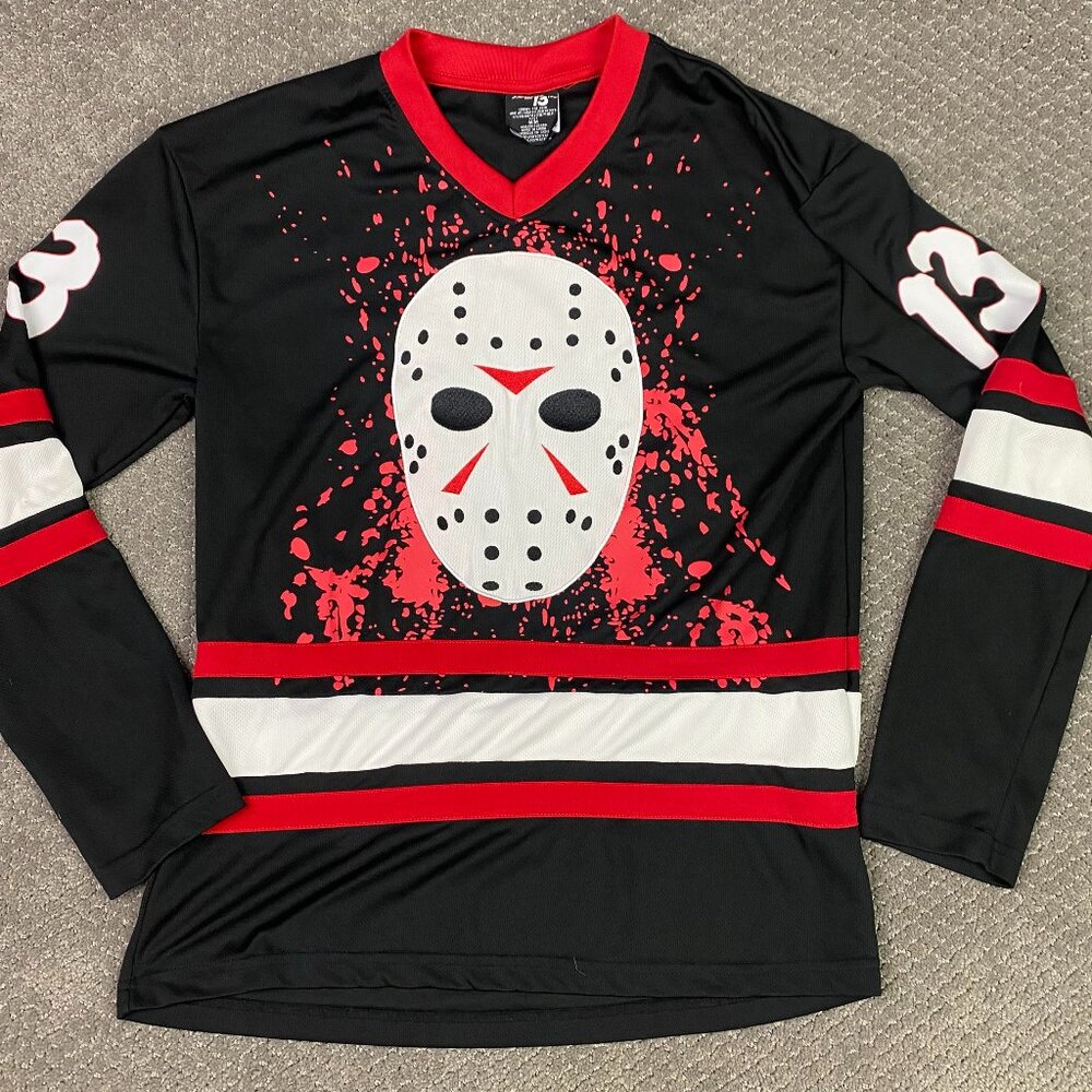 Jason Voorhees Friday The 13th Hockey Jersey Adult Medium Black Halloween Men's